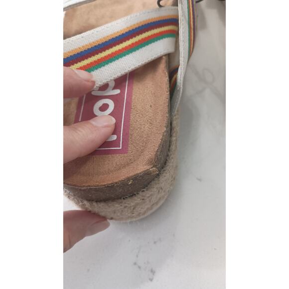 $ 🌈POP Espilldra platform sandal strappy rainbow striped size 8 W - Picture 3 of 8
